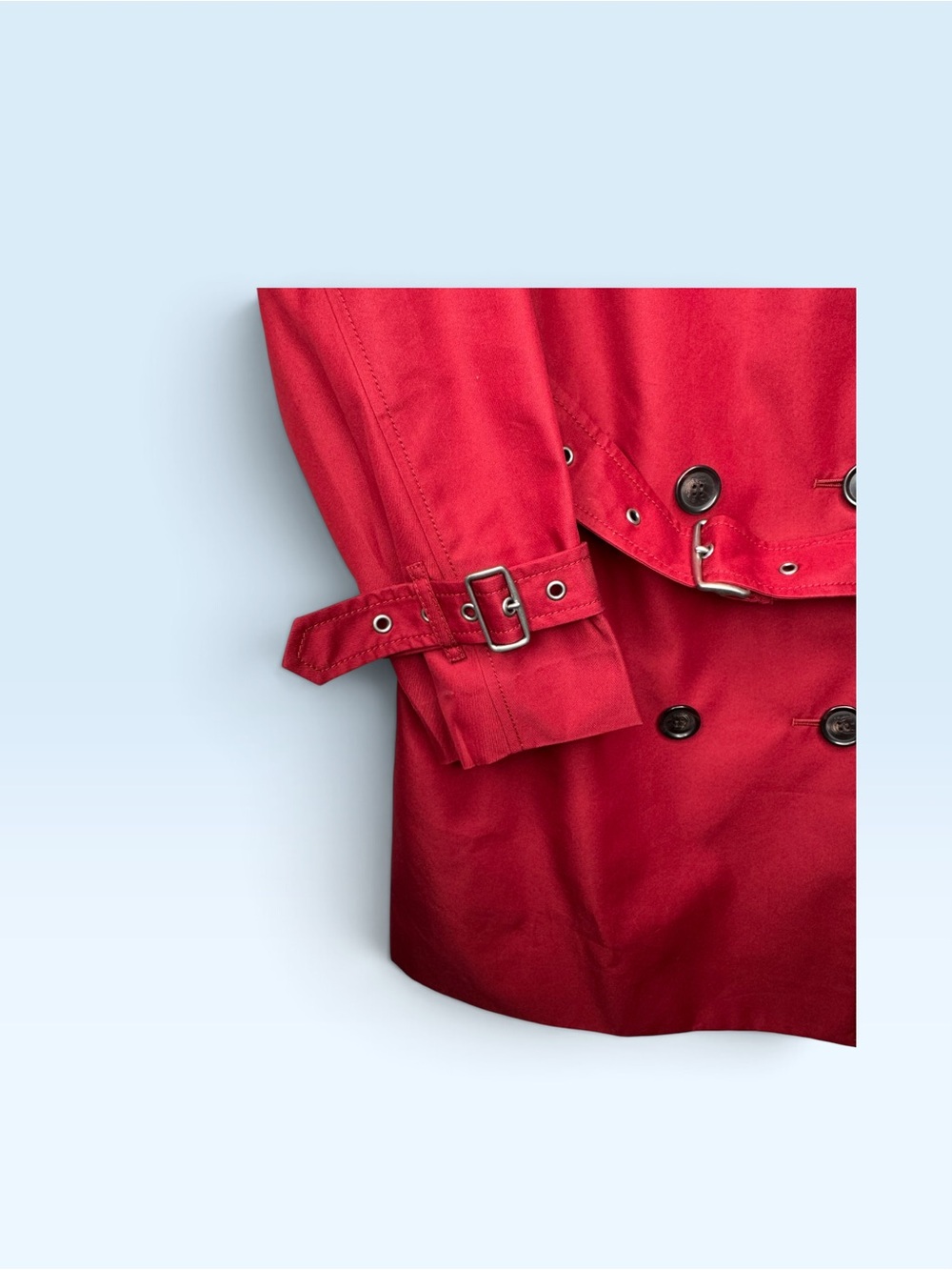 Coach Mid Trench Coat Ruby Red - Picture 3 of 9